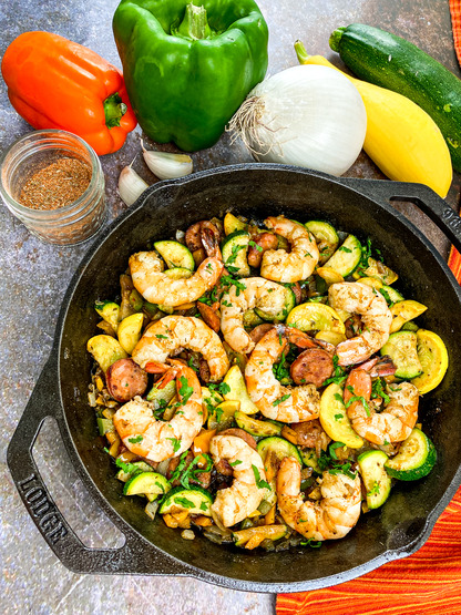Cajun Shrimp and Veggie Skillet