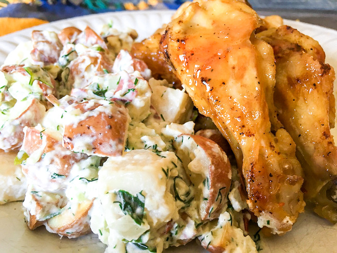 CreamyRedPotatoSalad horizontal2 Creamy Red Potato Salad with Fresh Herbs