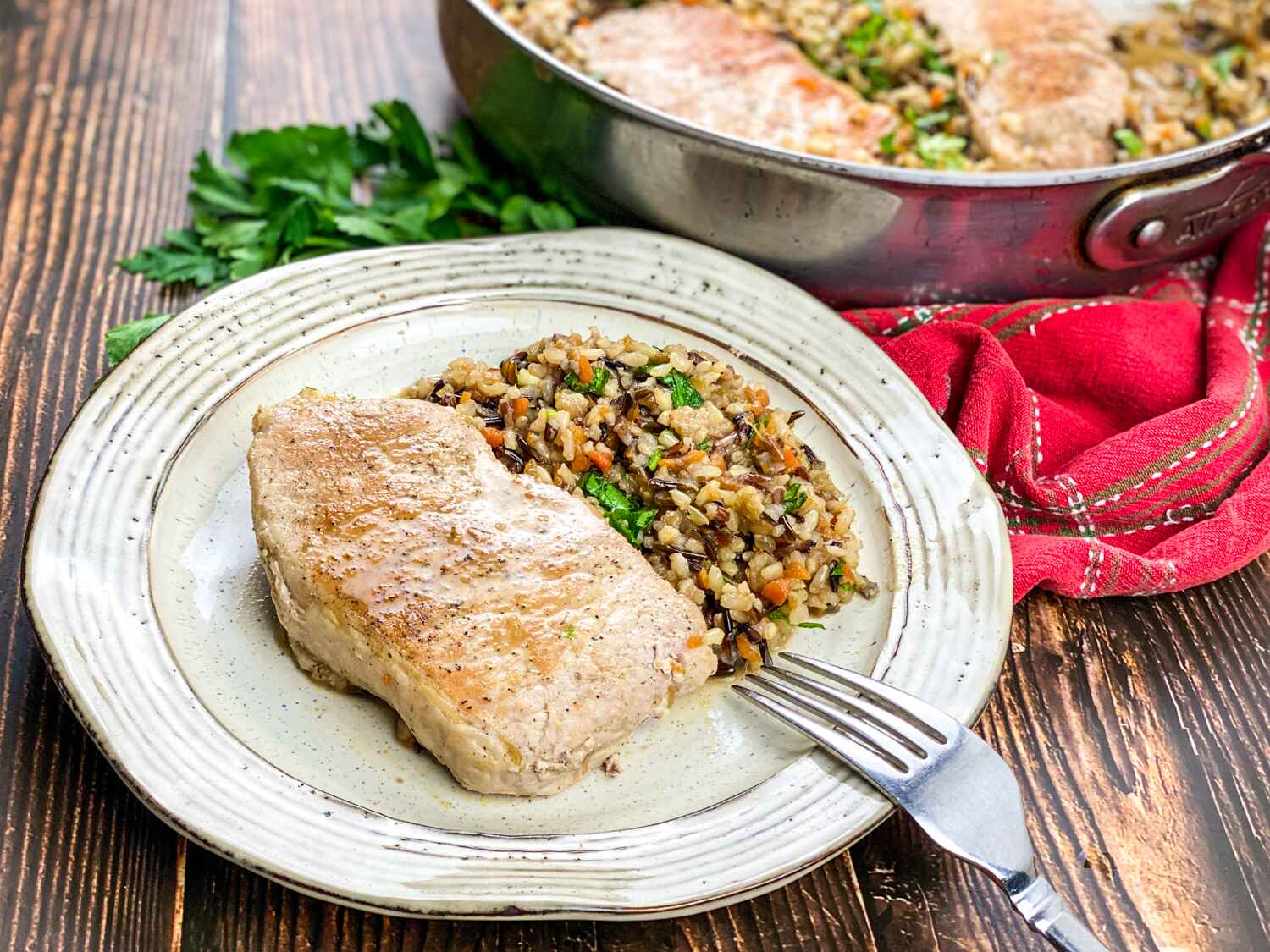 Boneless Pork Chops with Wild Rice Pilaf: Easy One-Skillet Delight