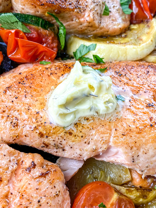 Crispy Salmon with Herb Butter
