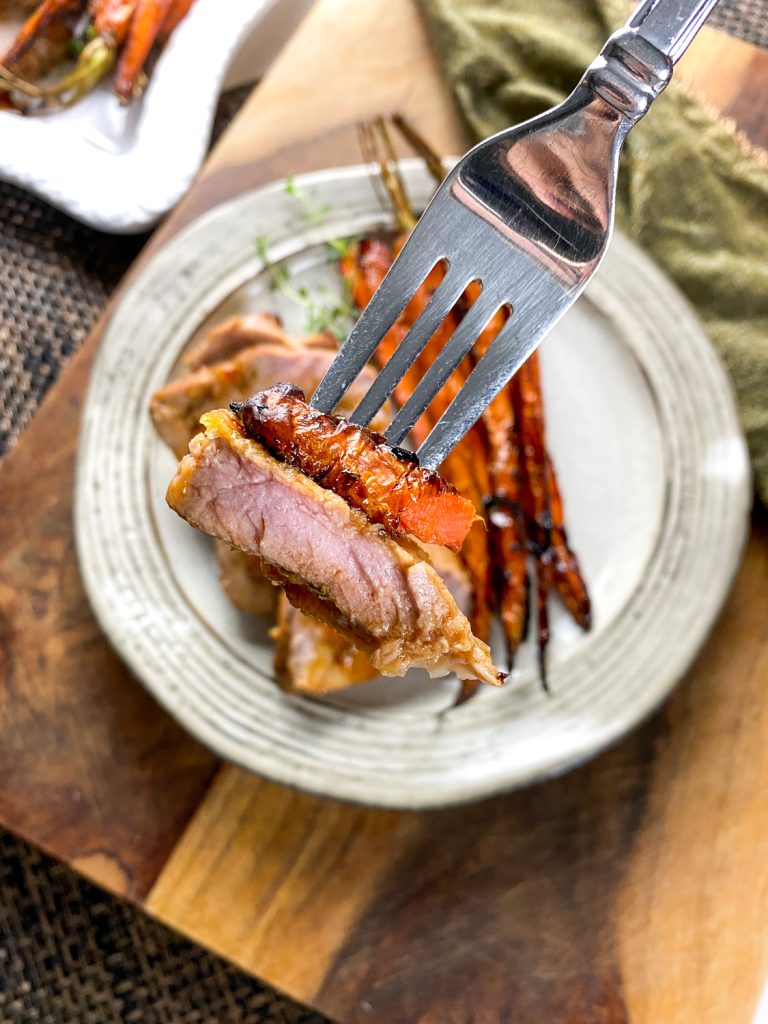 PorkTenderloinCarrots vertical3 Delicious Air-Fried Pork Tenderloin with Orange Glaze and Carrots
