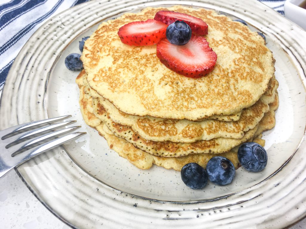 Cream Cheese Pancakes with Fresh Berries