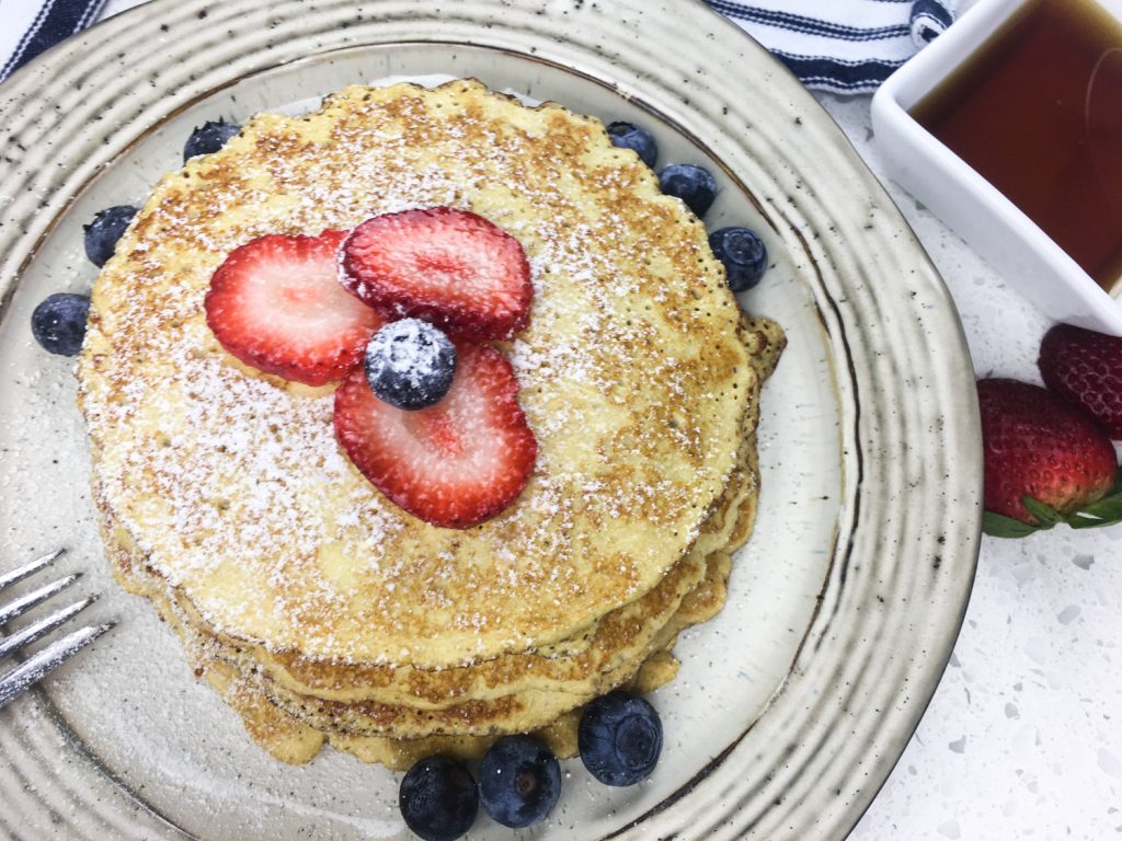 Cream Cheese Pancakes with Fresh Berries