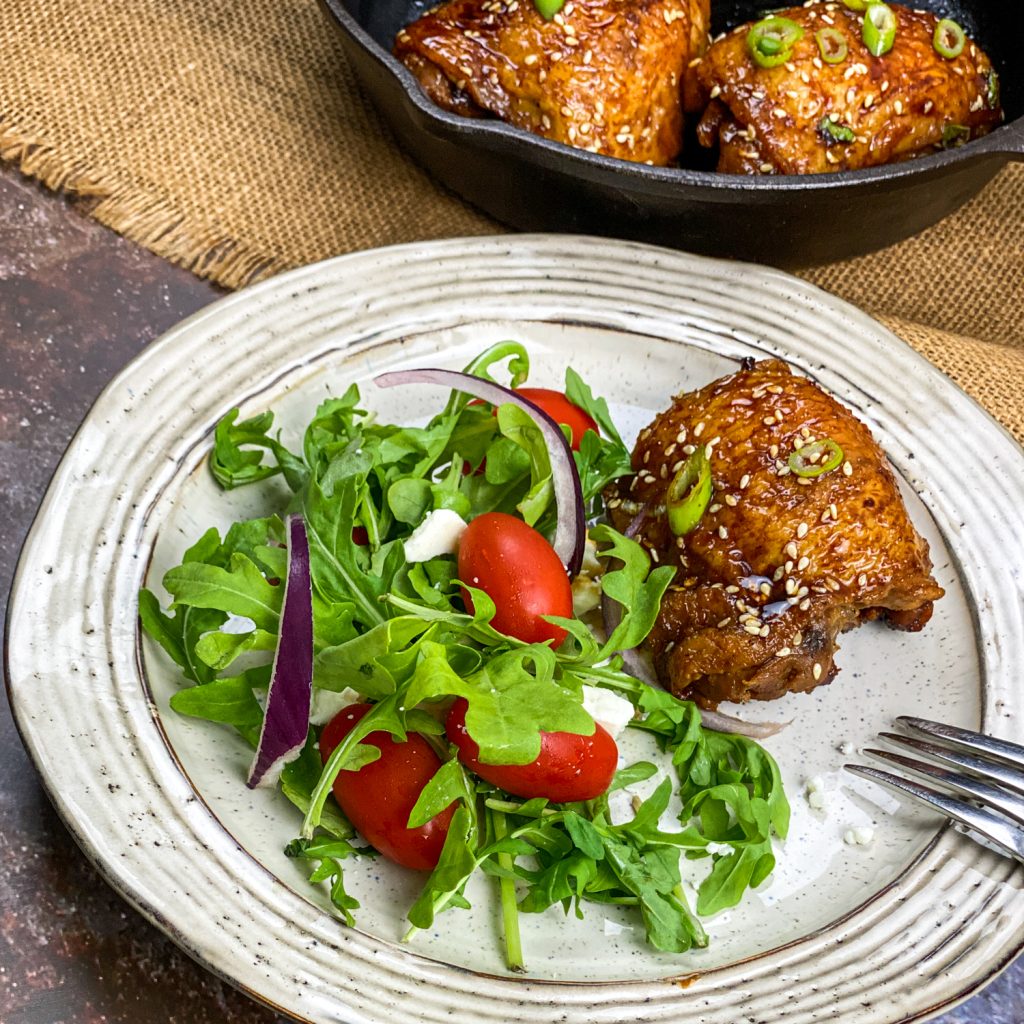 Sticky Sesame Chicken Thighs