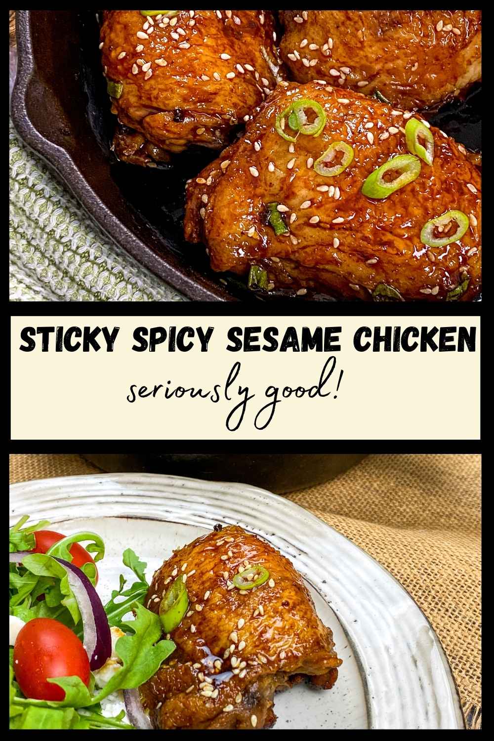 Sticky Sesame Chicken Thighs
